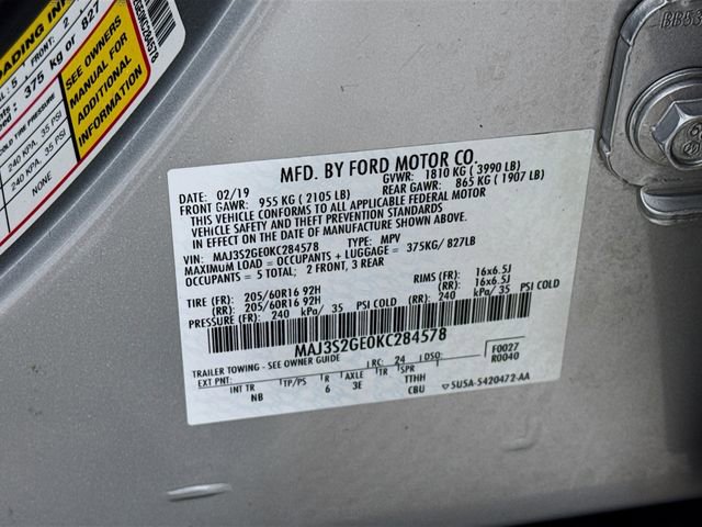 Certified 2019 Ford EcoSport SE w/ SE Convenience Package image 36