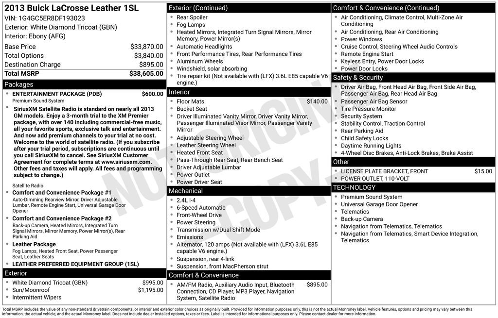 Used 2013 Buick LaCrosse Leather w/ Entertainment Package image 4