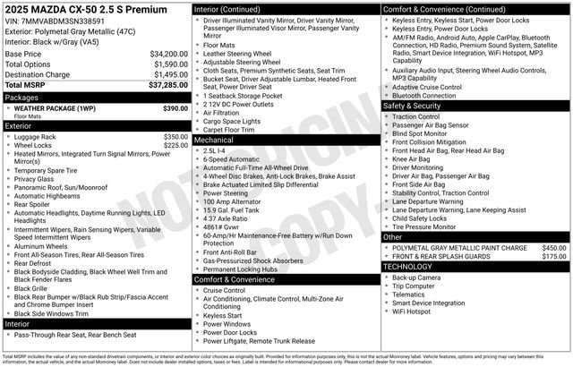 Used 2025 MAZDA CX-50 AWD 2.5 S w/ Weather Package image 38