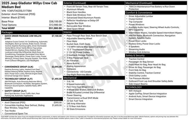 New 2025 Jeep Gladiator Willys image 4