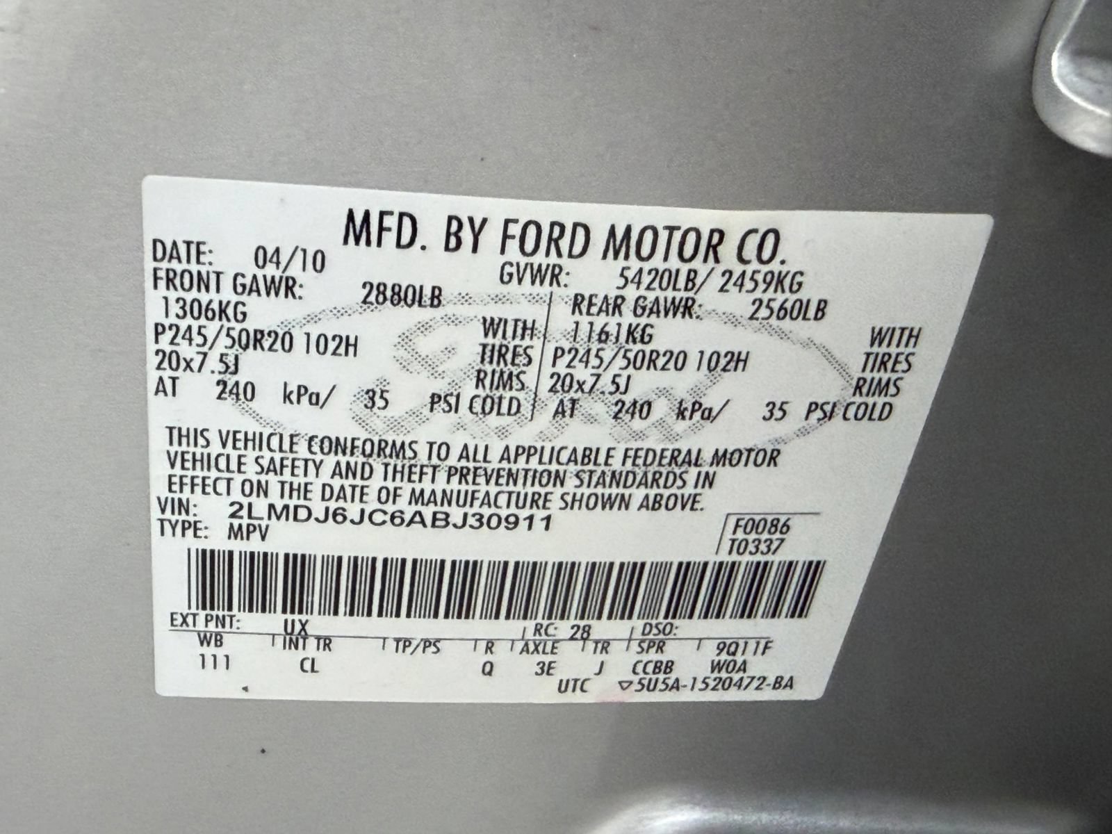 Used 2010 Lincoln MKX 2WD image 34