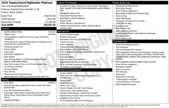 Used 2024 Toyota Grand Highlander AWD image 11