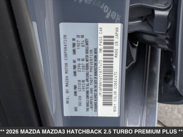 New 2026 MAZDA MAZDA3 Hatchback w/Premium Plus Pkg AWD/4WD image 15