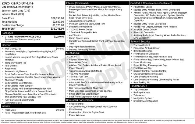 Certified 2025 Kia K5 GT-Line w/ GT-Line Premium Package FWD image 36