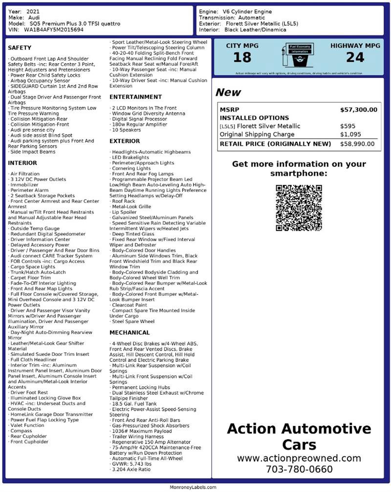 Used 2021 Audi SQ5 Premium Plus w/ Premium Plus Package image 2