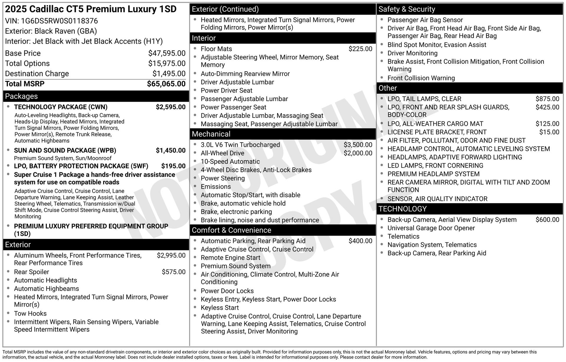 Used 2025 Cadillac CT5 Premium Luxury w/ Technology Package image 17
