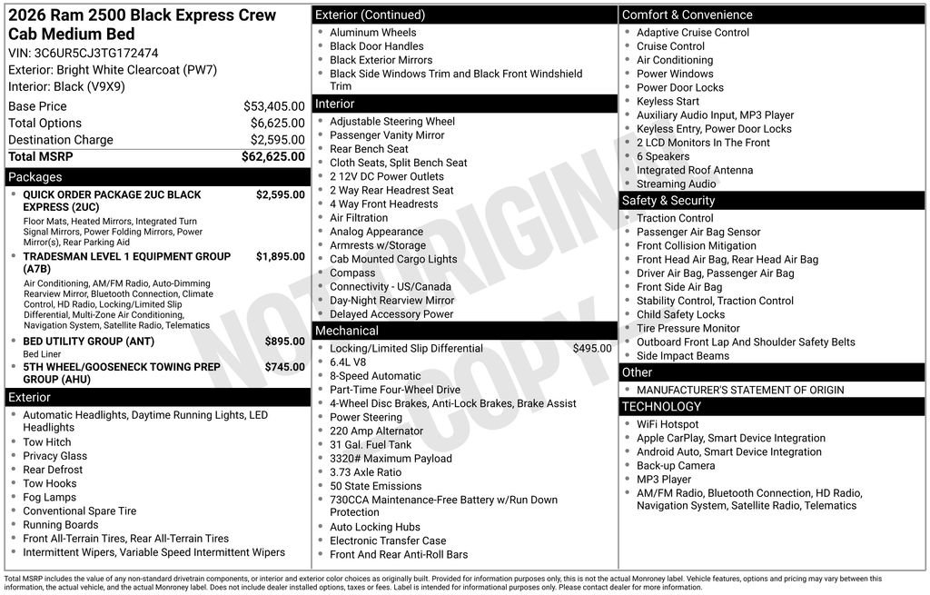 New 2026 RAM 2500 Tradesman AWD/4WD image 3