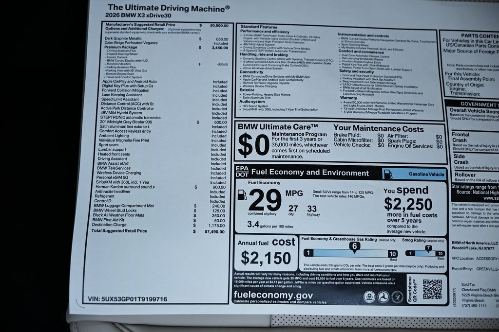 New 2026 BMW X3 xDrive30 w/ Premium Package image 39