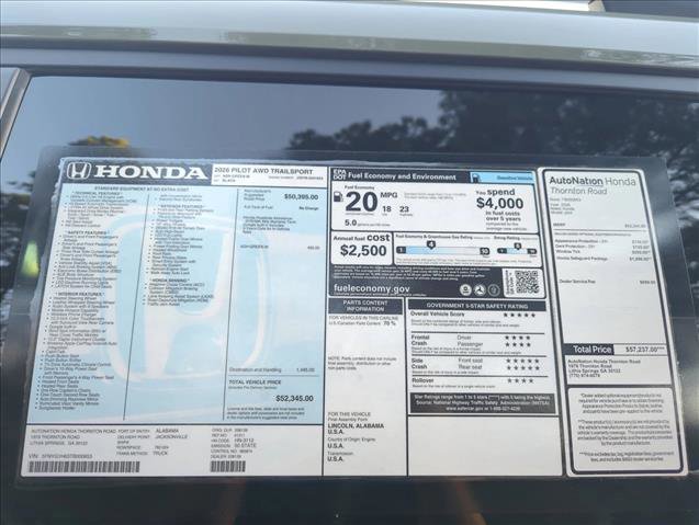 New 2026 Honda Pilot TrailSport image 22