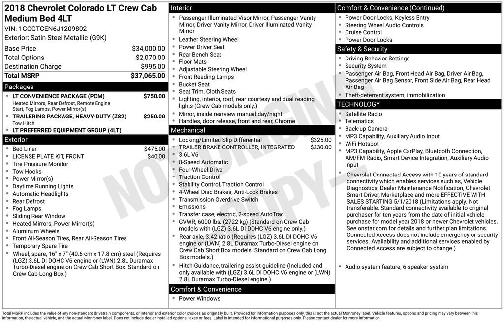 Used 2018 Chevrolet Colorado LT w/ LT Convenience Package AWD/4WD image 36