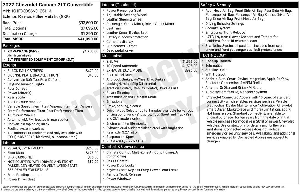 Used 2022 Chevrolet Camaro LT w/ RS Package RWD image 25