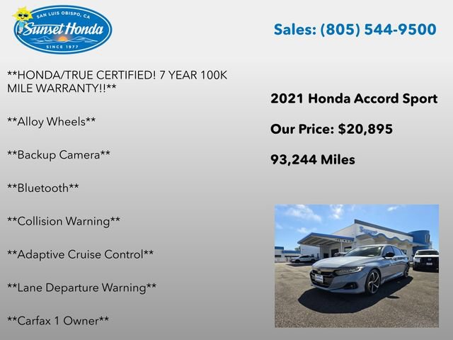 Certified 2021 Honda Accord Sport image 6