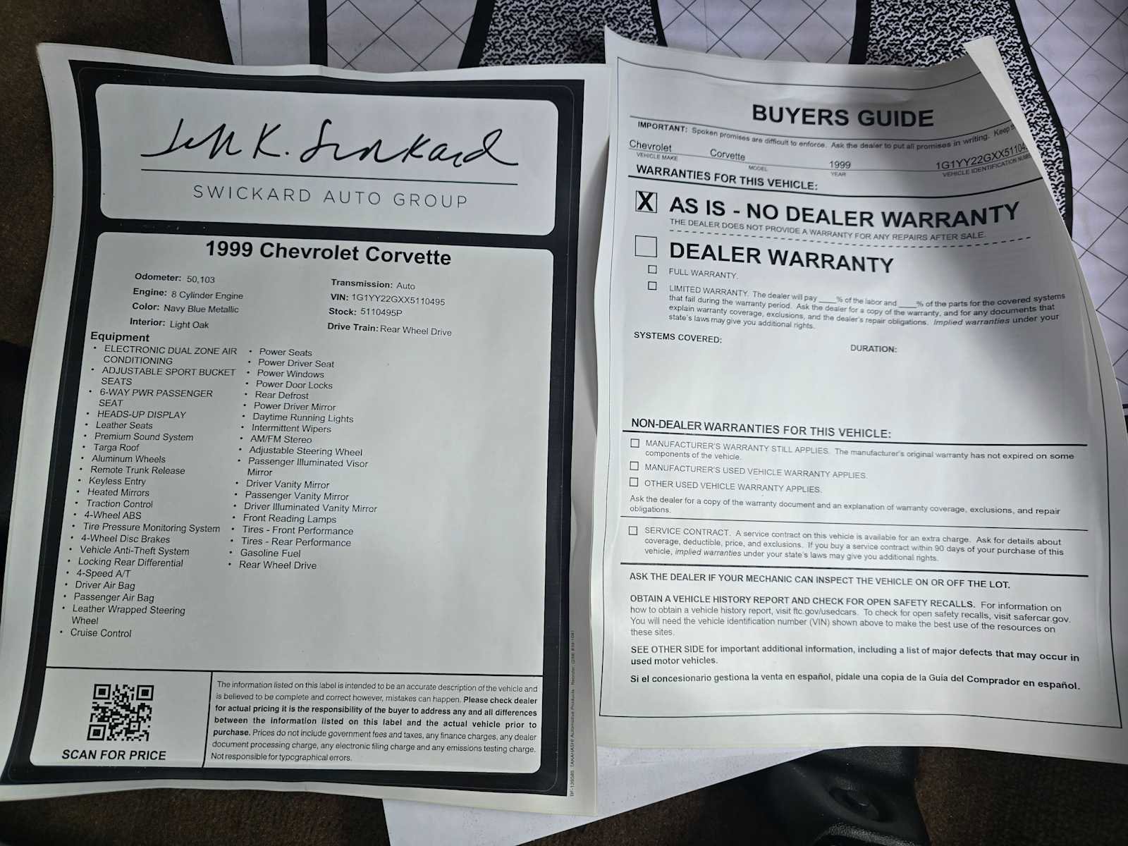 Used 1999 Chevrolet Corvette Coupe w/ Memory Pkg image 13