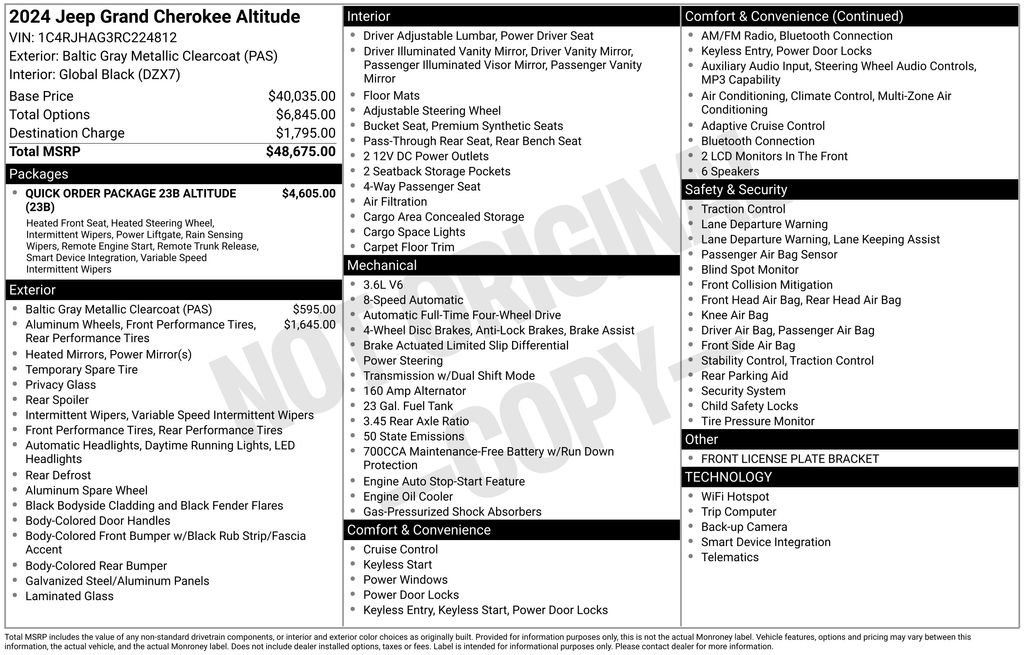 Certified 2024 Jeep Grand Cherokee Altitude image 7