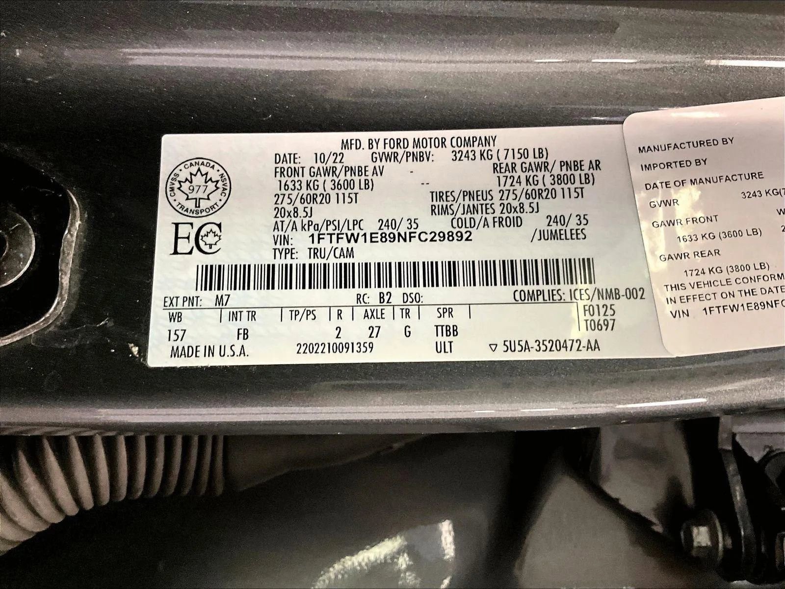 Certified 2022 Ford F150 XLT w/ Equipment Group 302A High image 32