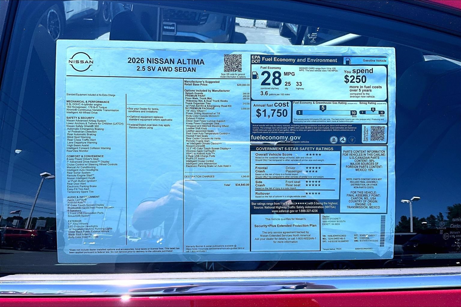 New 2026 Nissan Altima 2.5 SV w/ SV Premium Package AWD/4WD image 14