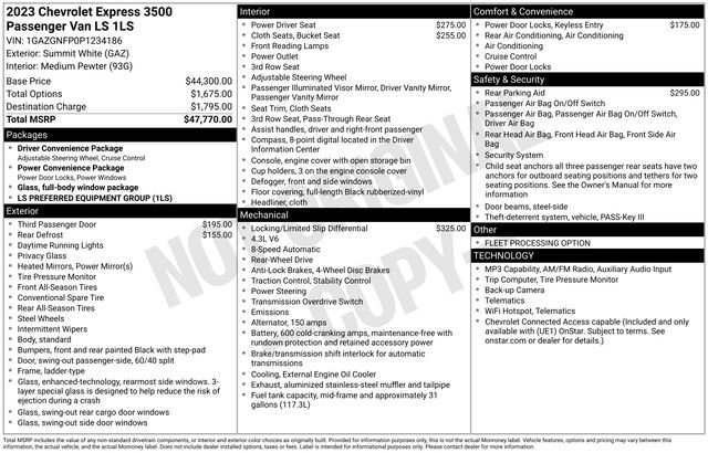 Used 2023 Chevrolet Express 3500 LS RWD image 4