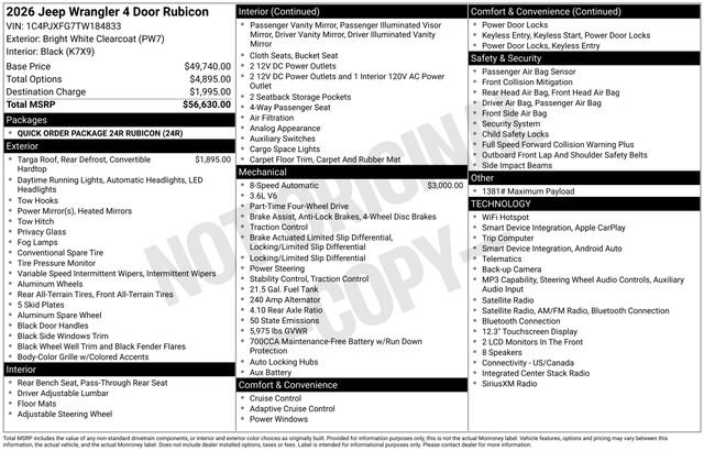 Certified 2026 Jeep Wrangler Unlimited Rubicon AWD/4WD image 14