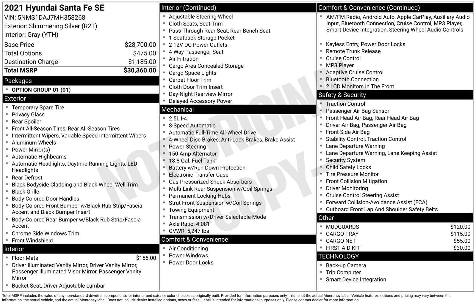 Used 2021 Hyundai Santa Fe SE image 30