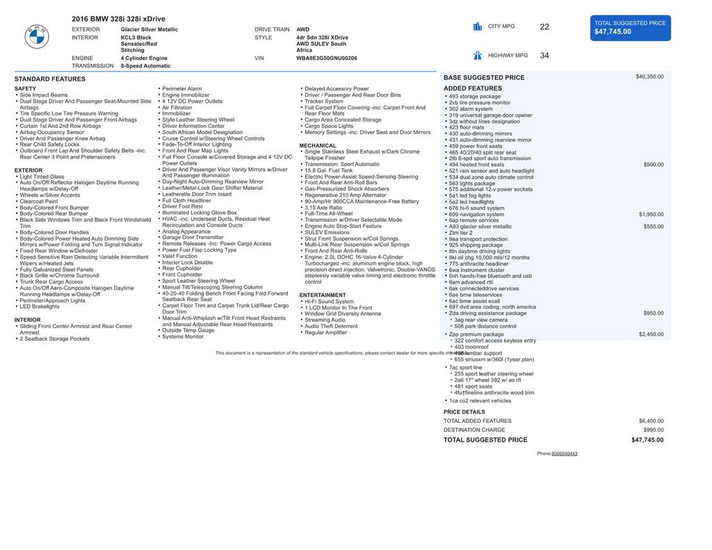 Used 2016 BMW 328i xDrive Sedan image 8