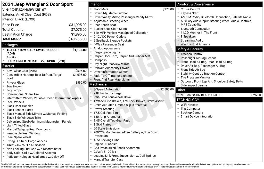 Used 2024 Jeep Wrangler Sport AWD/4WD image 11