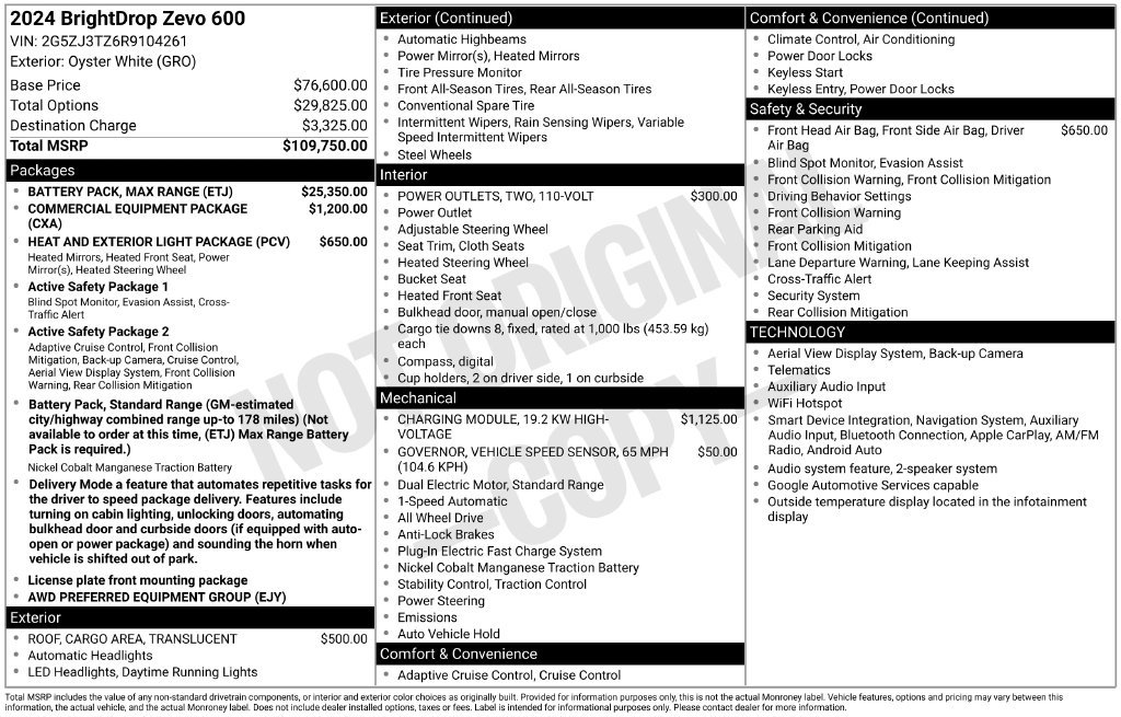 Used 2024 Chevrolet Brightdrop 600 w/ Battery Pack, Max Range AWD/4WD image 3