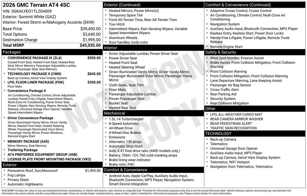 New 2026 GMC Terrain AT4 w/ Convenience Package III image 77