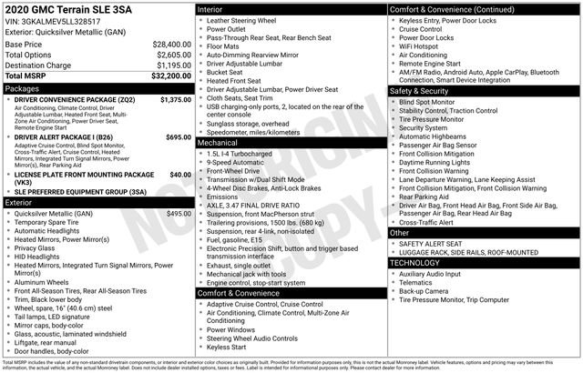 Used 2020 GMC Terrain SLE w/ Driver Convenience Package image 32