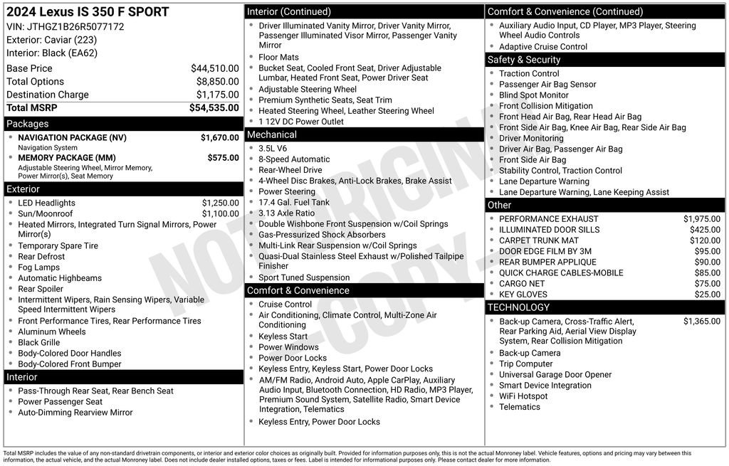 Used 2024 Lexus IS 350 F Sport w/ Navigation Package image 34