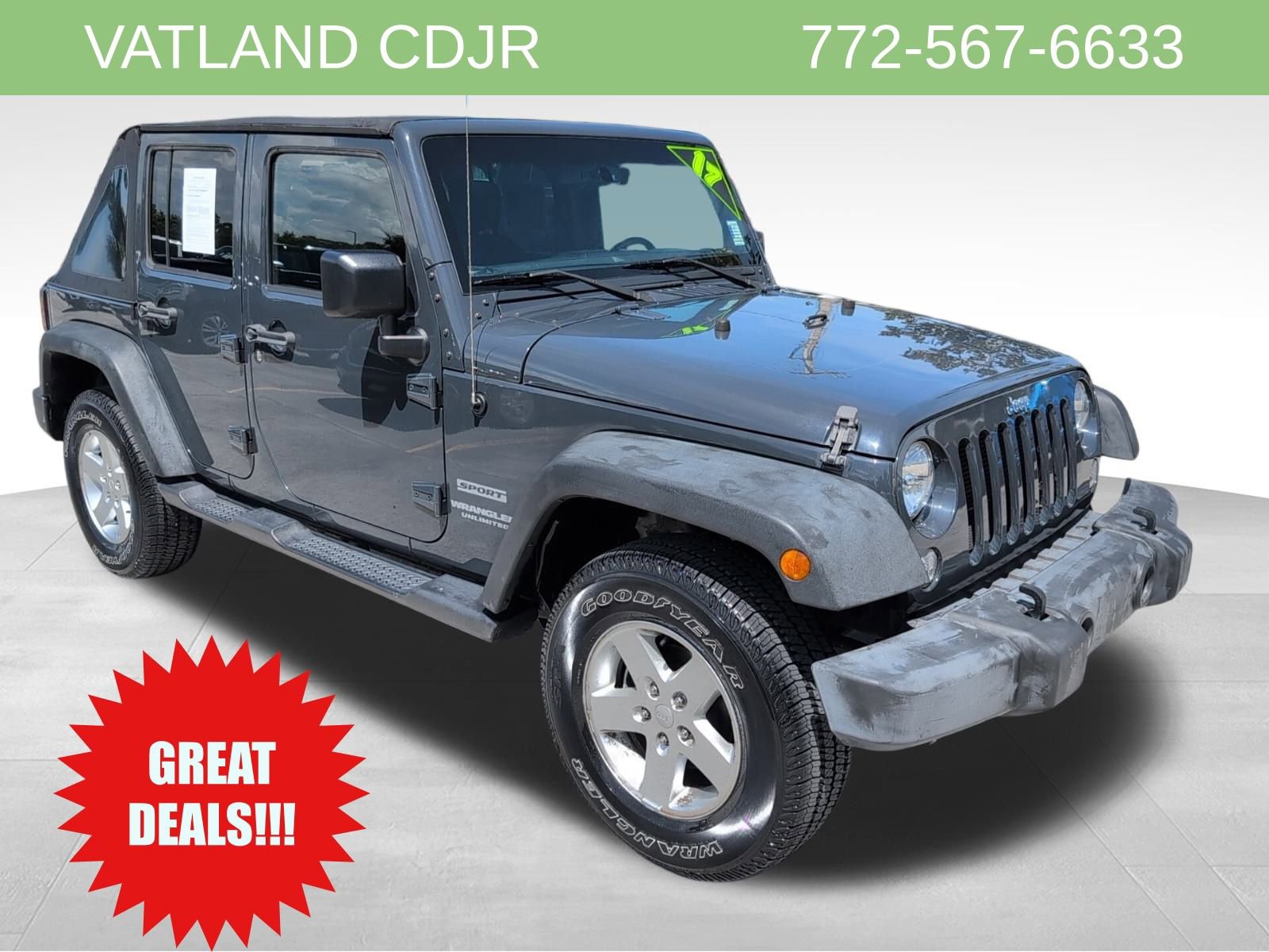 Certified 2017 Jeep Wrangler Unlimited Sport w/ Quick Order Package 24S