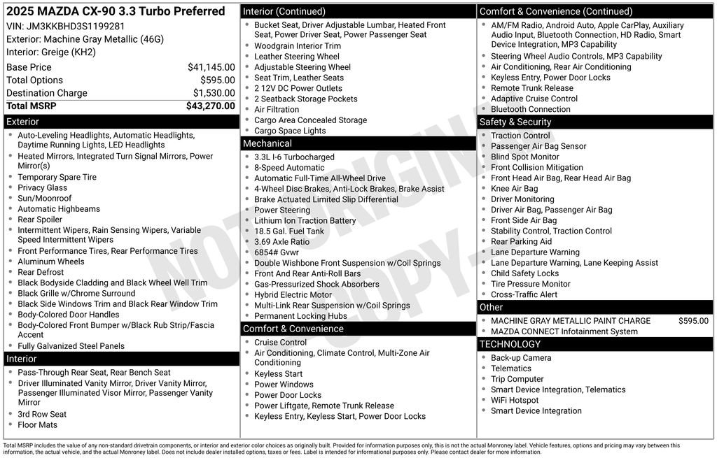 Certified 2025 MAZDA CX-90 3.3 Turbo w/ Preferred Package image 38