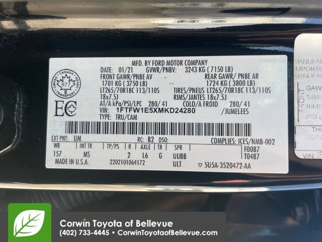 Used 2021 Ford F150 XLT w/ Equipment Group 302A High image 23