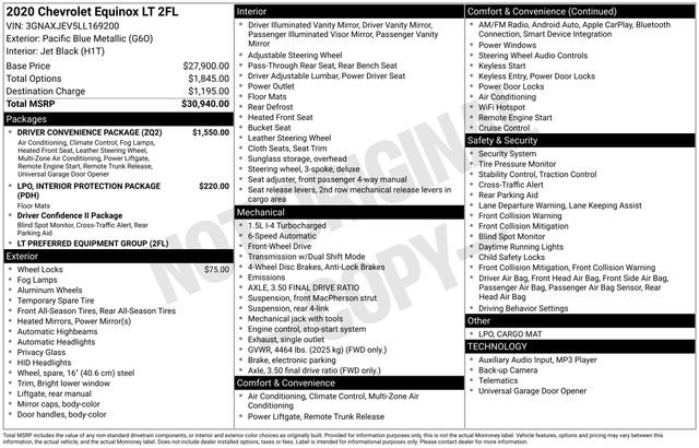 Used 2020 Chevrolet Equinox LT w/ Driver Convenience Package image 2