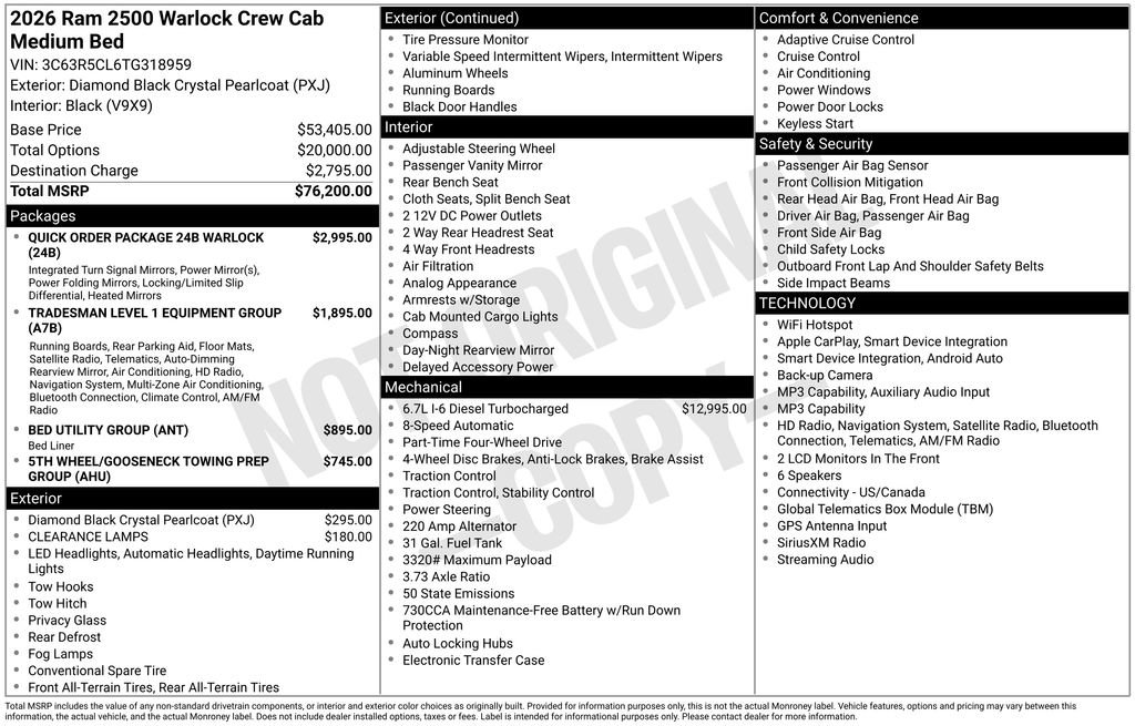 New 2026 RAM 2500 Warlock AWD/4WD image 24
