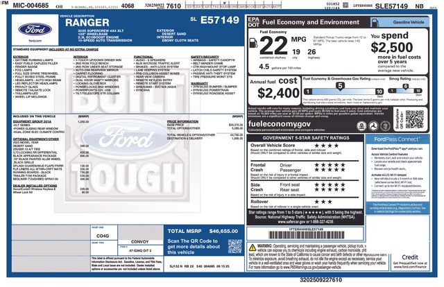 New 2025 Ford Ranger XLT w/ Equipment Group 301A High AWD/4WD image 4
