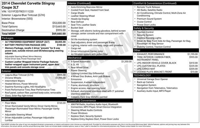 Used 2014 Chevrolet Corvette Stingray Coupe w/ 3LT Preferred Equipment Group image 33