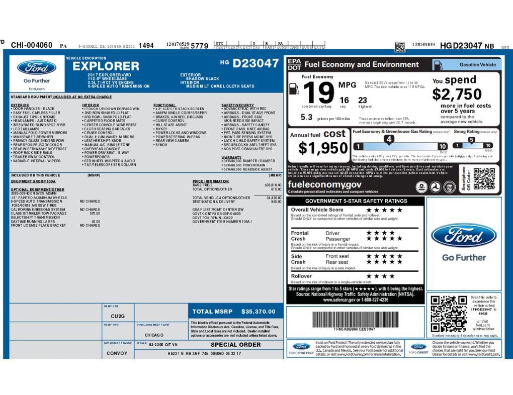 Used 2017 Ford Explorer 4WD image 2