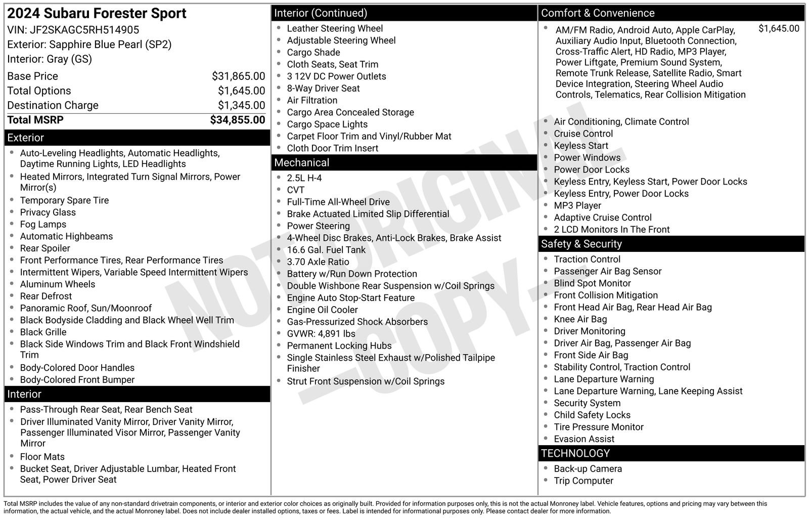 Used 2024 Subaru Forester Sport image 7