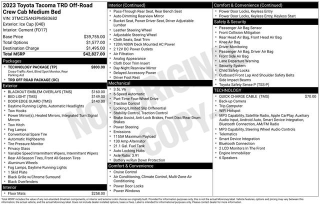 Certified 2023 Toyota Tacoma TRD Off-Road w/ Technology Package AWD/4WD image 33