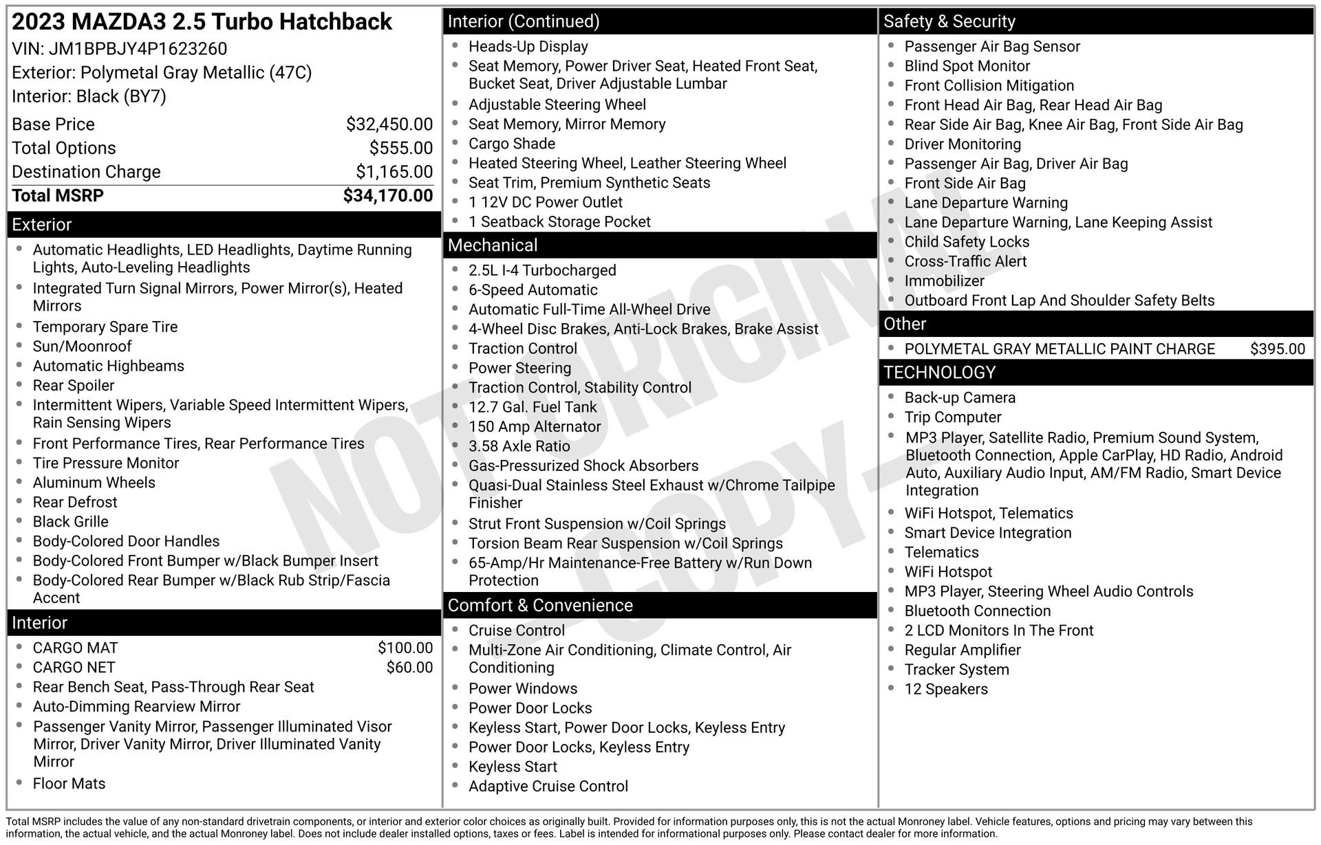 Certified 2023 MAZDA MAZDA3 AWD 2.5 Turbo Hatchback image 44
