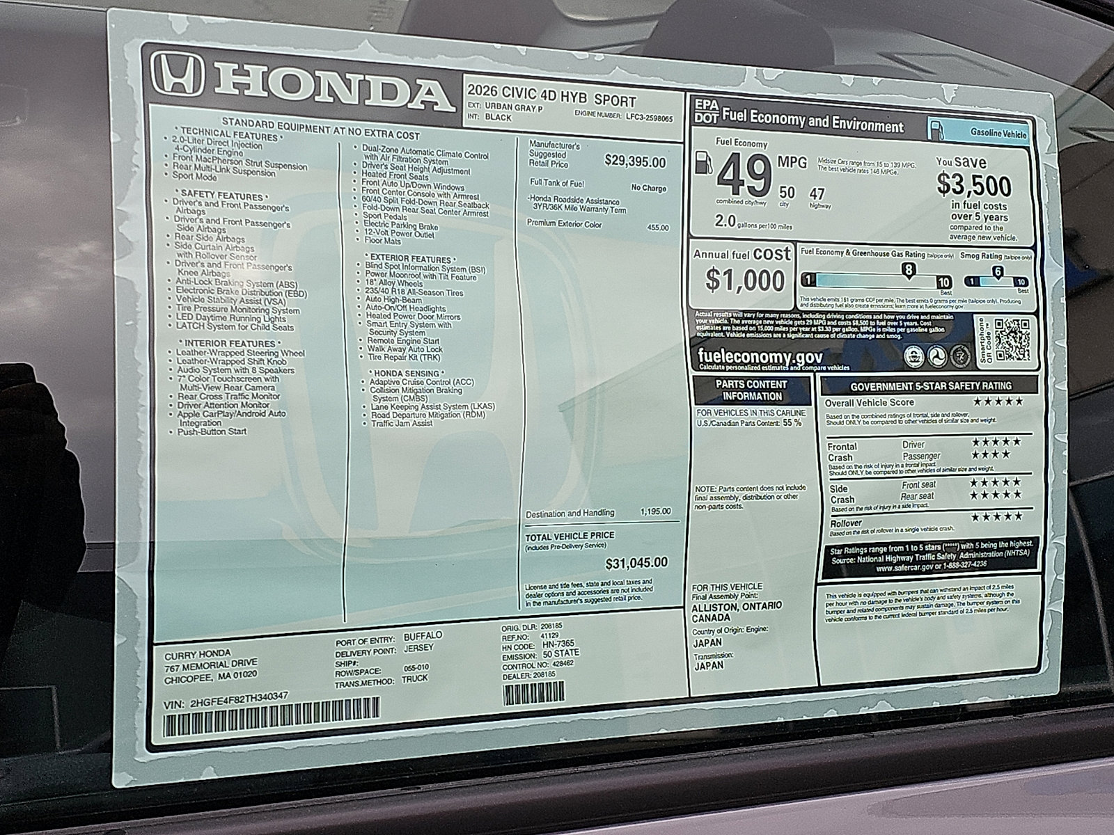 New 2026 Honda Civic Sport image 11
