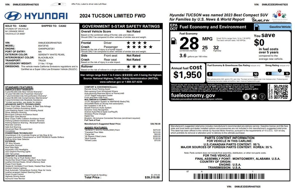 Used 2024 Hyundai Tucson Limited FWD image 4