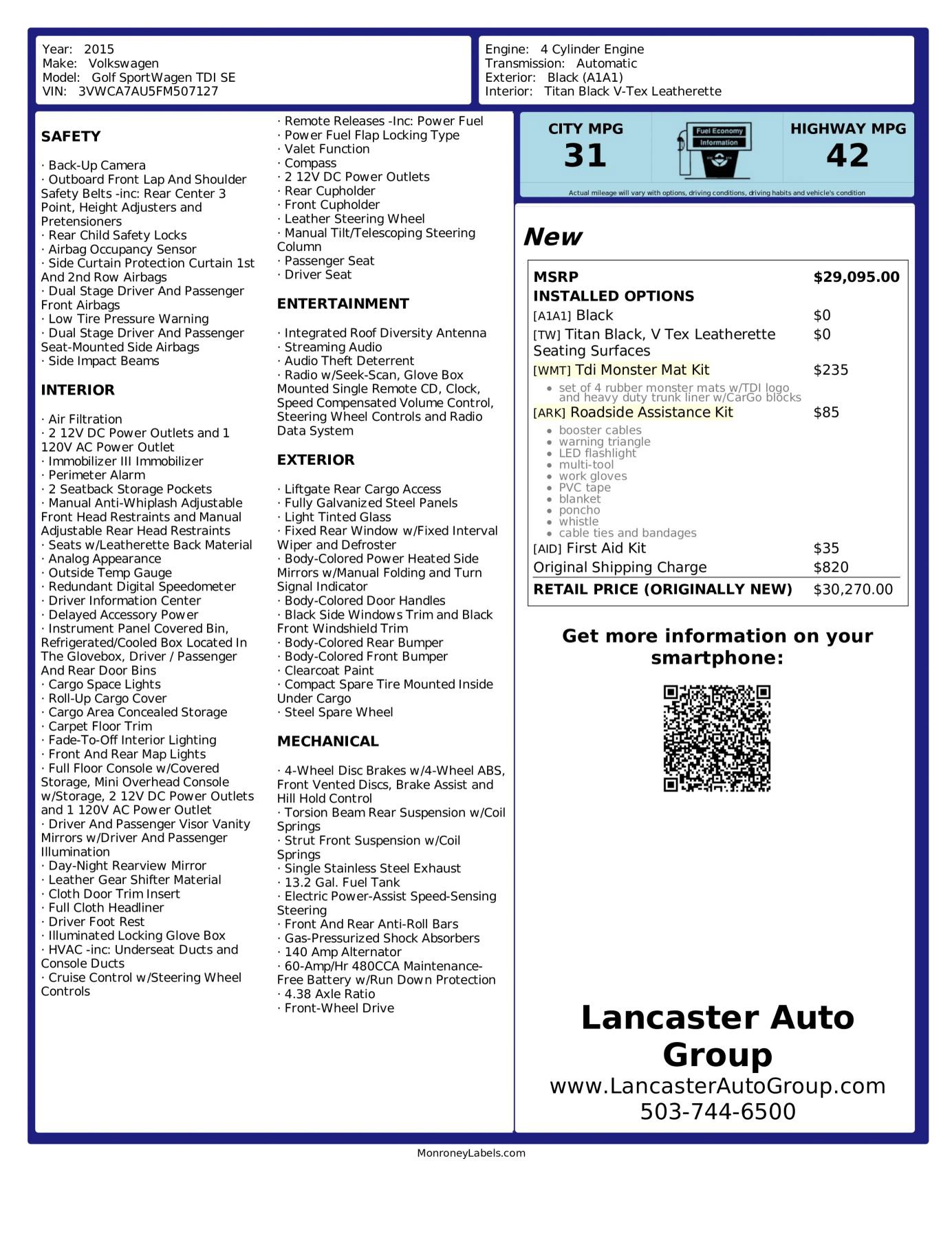 Used 2015 Volkswagen Golf TDI SE image 2