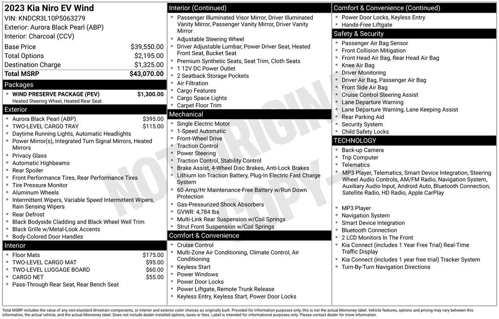Used 2023 Kia Niro Wind w/ Wind Preserve Package FWD image 2