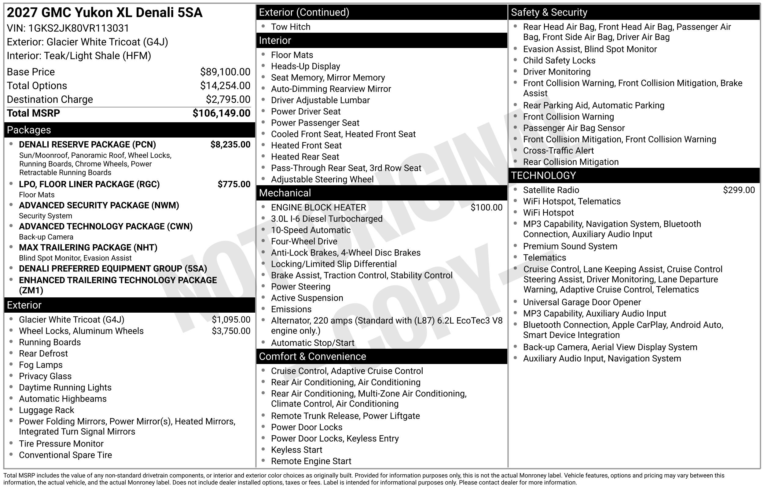 New 2027 GMC Yukon XL Denali w/ Denali Reserve Package AWD/4WD image 4