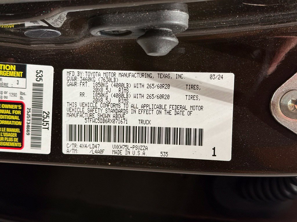 Certified 2024 Toyota Tundra 1794 Edition AWD/4WD image 31