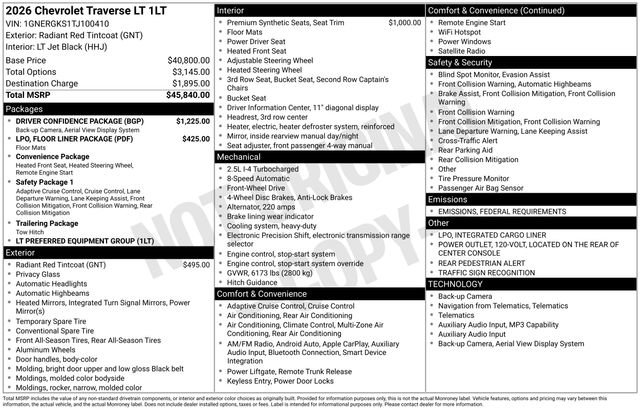 New 2026 Chevrolet Traverse LT w/ Driver Confidence Package video 2