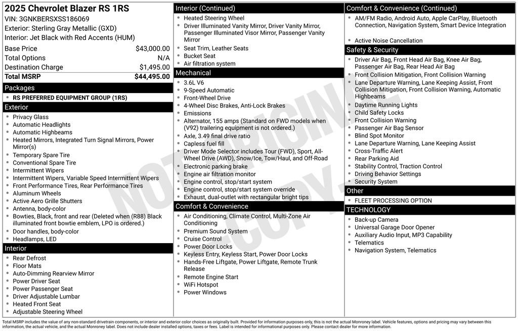 Used 2025 Chevrolet Blazer RS FWD image 39