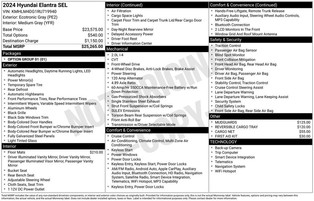 Certified 2024 Hyundai Elantra SEL FWD image 34