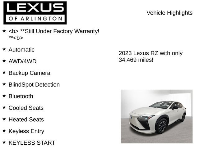 Used 2023 Lexus RZ 450e Premium w/ Technology Package AWD/4WD image 8